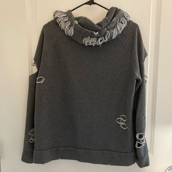 Chelsea DeBoer - Distressed Pull-Over - Hoodie - Grey - Size: Small - Picture 3 of 10